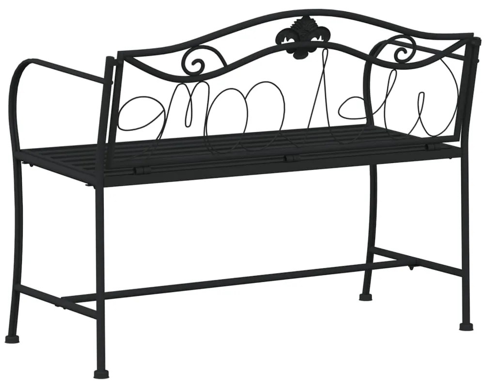 vidaXL Παγκάκι Κήπου Διθέσιο Μαύρο 104 εκ. από Ατσάλι