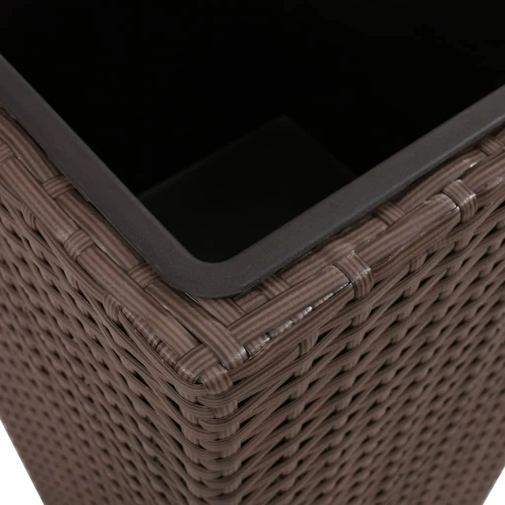 vidaXL Ζαρντινιέρες Υπερυψωμένες 3 τεμ. Καφέ από Συνθετικό Ρατάν