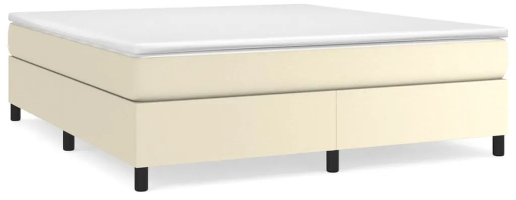 vidaXL Πλαίσιο Κρεβατιού Κρεμ 160x200 εκ. από Συνθετικό Δέρμα