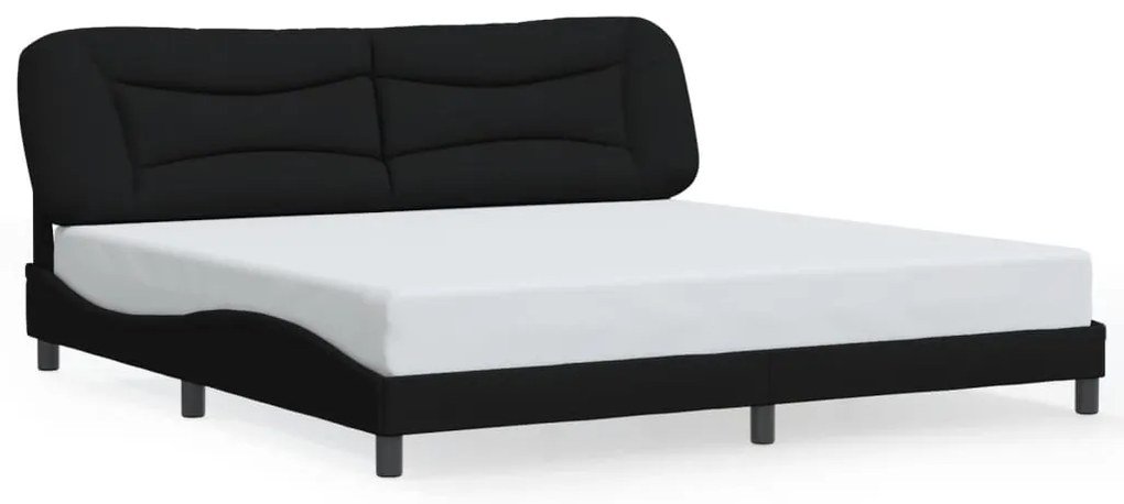 vidaXL Σκελετός Κρεβατιού με LED Χωρίς Στρώμα Hvar Μαύρο 200x200 εκ.