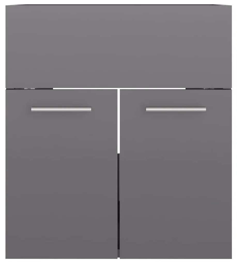 Ντουλάπι Νιπτήρα Γυαλιστερό Γκρι 41x38,5x46 εκ. από Επεξ. Ξύλο - Γκρι