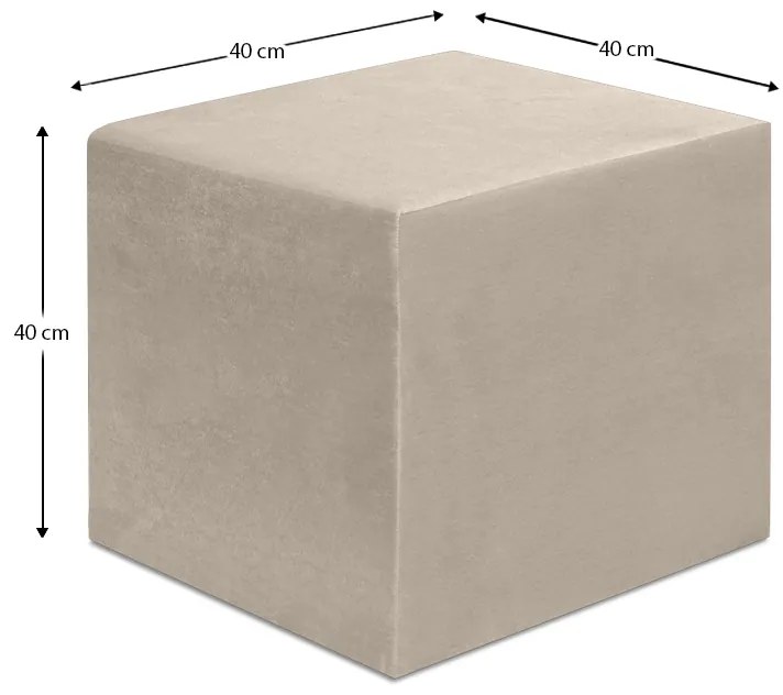Σκαμπώ April Megapap βελούδινο χρώμα μπεζ 40x40x40εκ. - GP043-0102,4