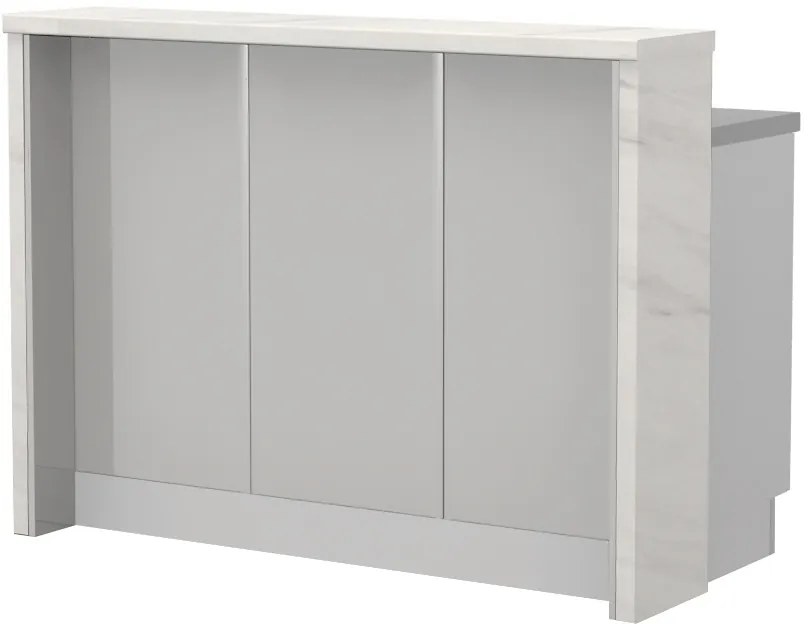 Πάγκος νησίδας Modena-Μήκος: 135 εκ.-Γκρι ανοιχτό-White Marble