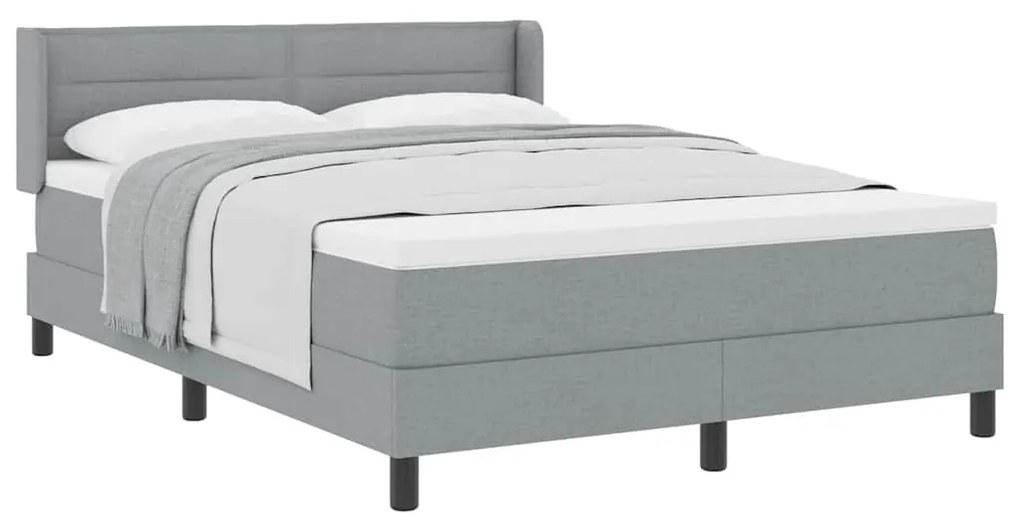vidaXL Κρεβάτι box spring με στρώμα Ανοιχτό γκρι 140 x 190 cm