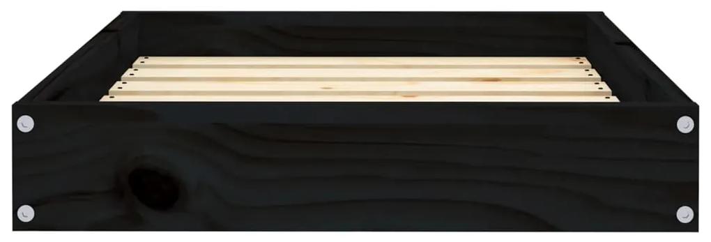 vidaXL Κρεβάτι Σκύλου Μαύρο 61,5 x 49 x 9 εκ. από Μασίφ Ξύλο Πεύκου