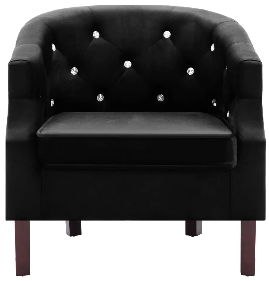 vidaXL Πολυθρόνα Μαύρη Βελούδινη