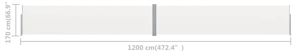 Σκίαστρο Πλαϊνό Συρόμενο Βεράντας Κρεμ 170 x 1200 εκ. - Κρεμ