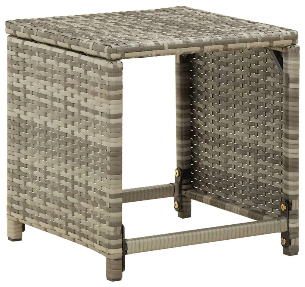 vidaXL Σκαμπό Κήπου 4 τεμ. Γκρι από Συνθετικό Ρατάν με Μαξιλάρια