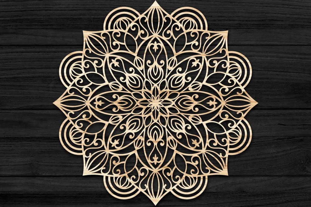 Σετ των 2 Intra απο ξύλο plywood 3mm-4mm πάχος 3D Mandala για Cricut Δίασταση 30x30 cm INTRAFABR-73583820