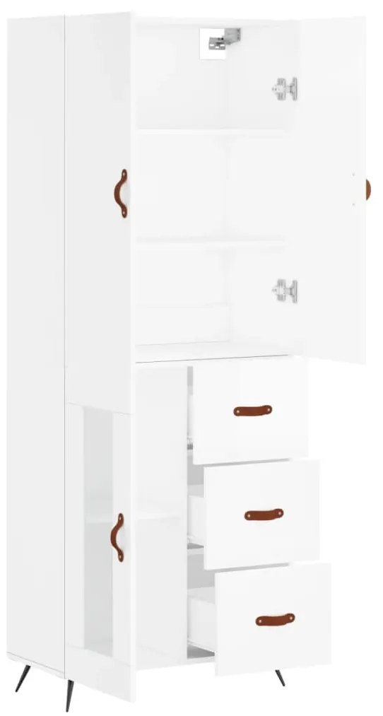 vidaXL Ντουλάπι Λευκό 69,5x34x180 εκ. από Επεξεργασμένο Ξύλο