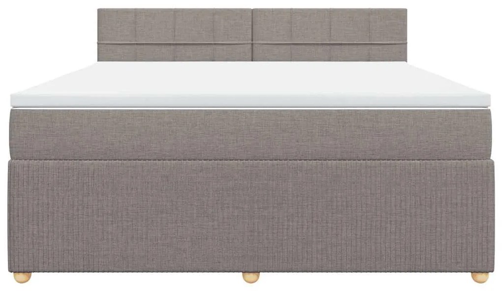 vidaXL Κρεβάτι Boxspring με Στρώμα Taupe 180x200 εκ. Υφασμάτινο