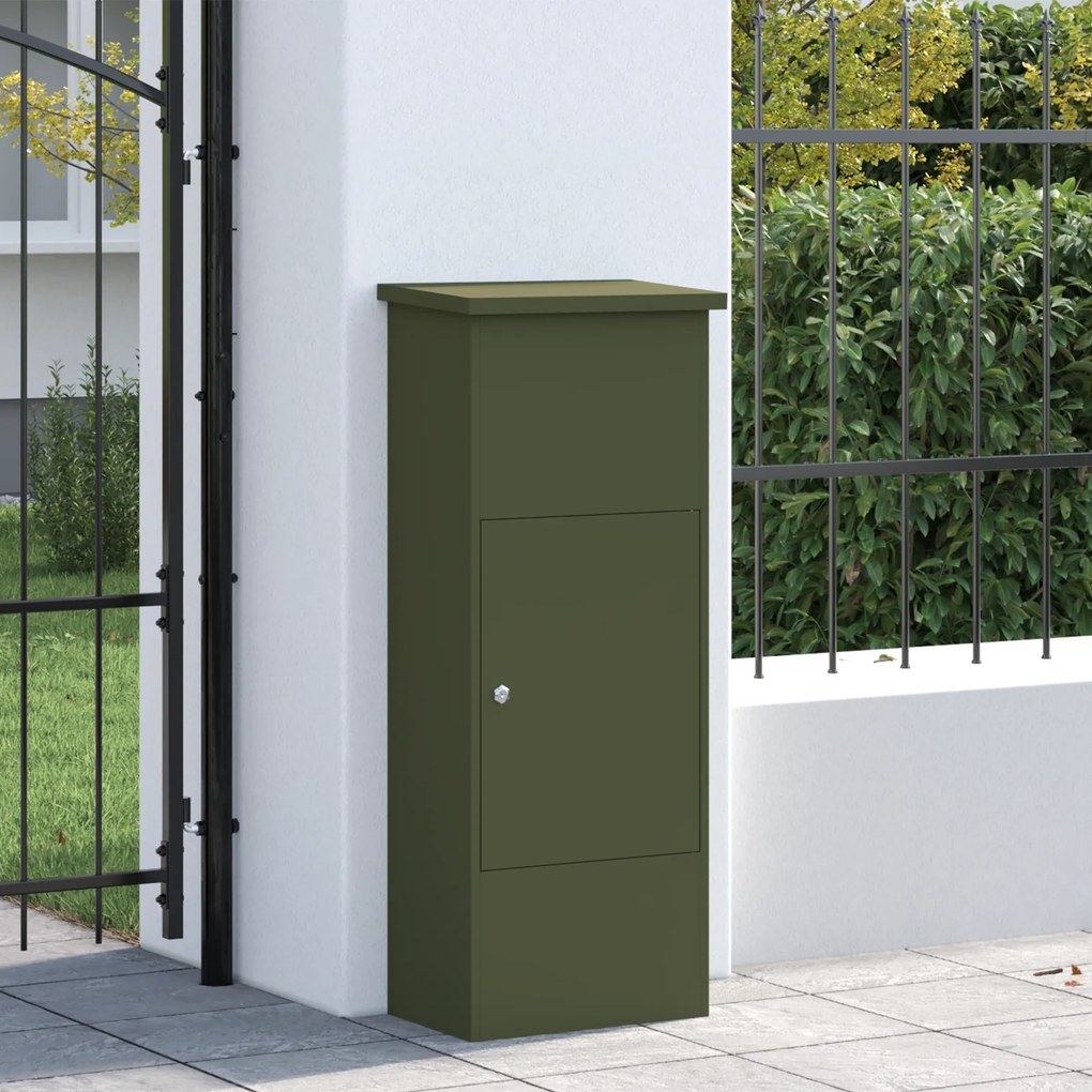 vidaXL Θυρίδα Πακέτων Λαδί 44.5 x 29 x 110.5 εκ Ατσάλι