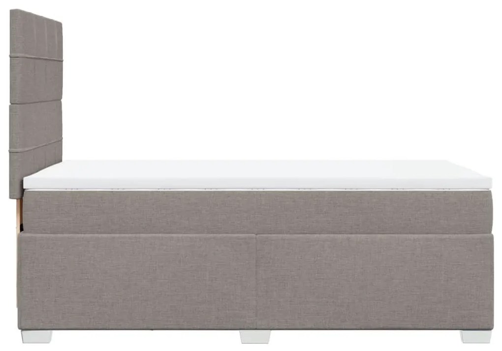 Κρεβάτι Boxspring με Στρώμα Taupe 90x190 εκ.Υφασμάτινο - Μπεζ-Γκρι