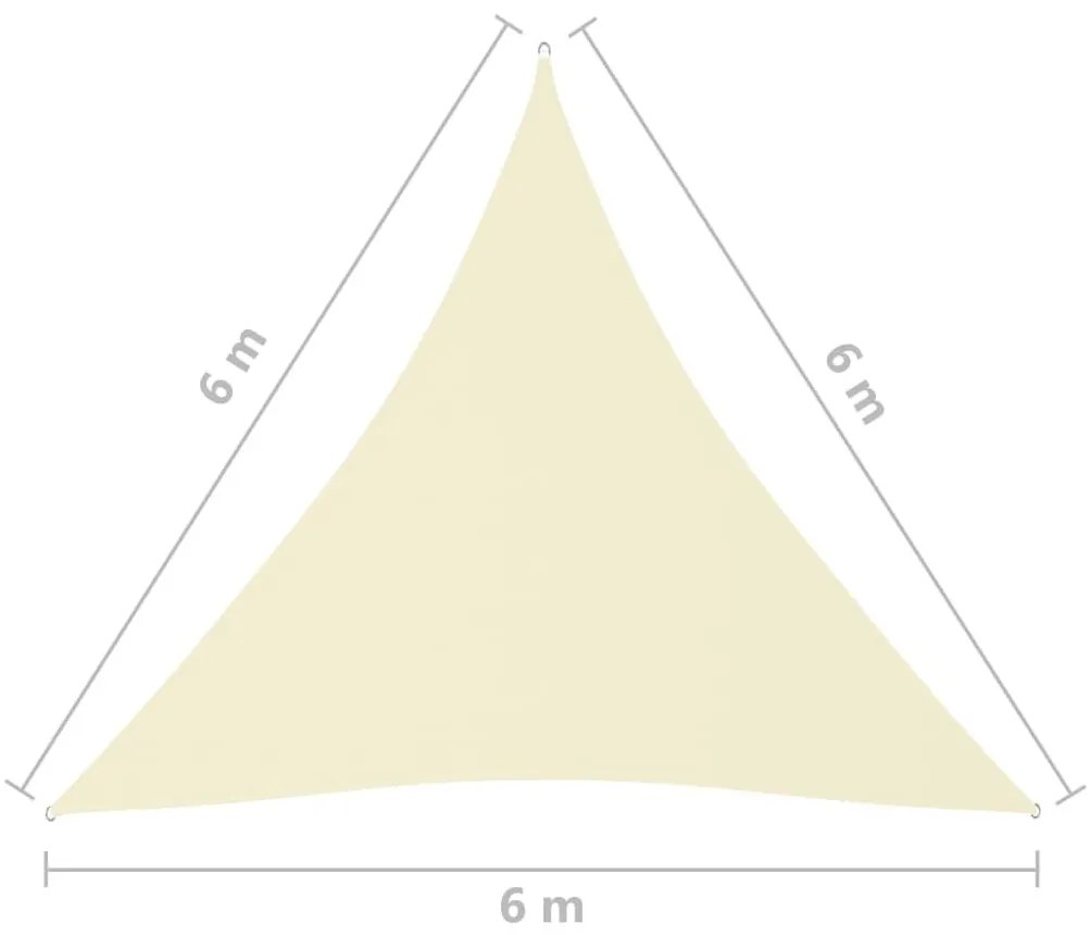 Πανί Σκίασης Τρίγωνο Κρεμ 6 x 6 x 6 μ. από Ύφασμα Oxford - Κρεμ