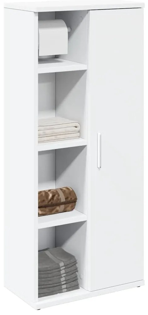 vidaXL Ντουλάπι μπάνιου με θήκη για ρολά Λευκό 39x22x90 cm