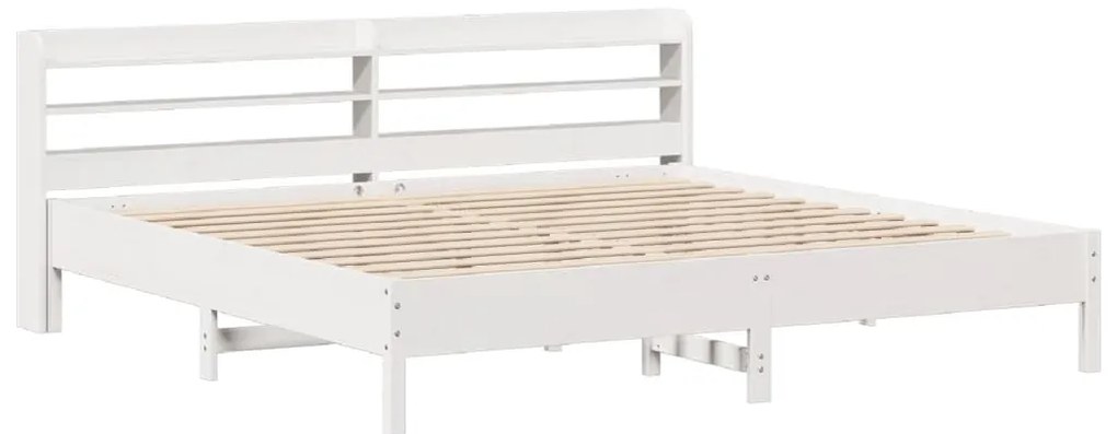 vidaXL Σκελετός Κρεβ. Χωρίς Στρώμα Λευκό 180x200 εκ Μασίφ Πεύκο