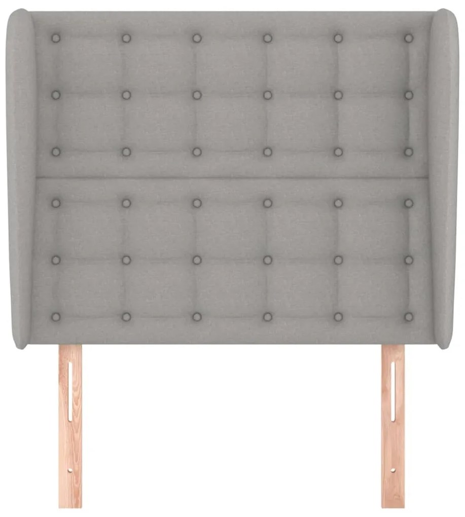 vidaXL Κεφαλάρι με Πτερύγια Ανοιχτό Γκρι 83x23x118/128 εκ. Υφασμάτινο