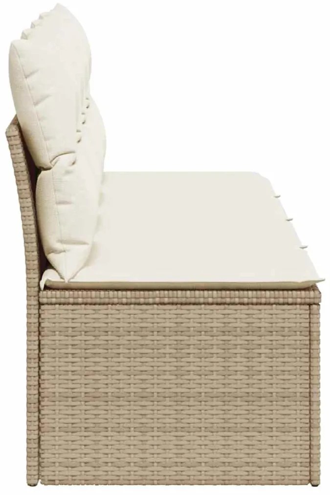 vidaXL Καναπές Κήπου Τετραθέσιος Μπεζ από Συνθετικό Ρατάν με Μαξιλάρια