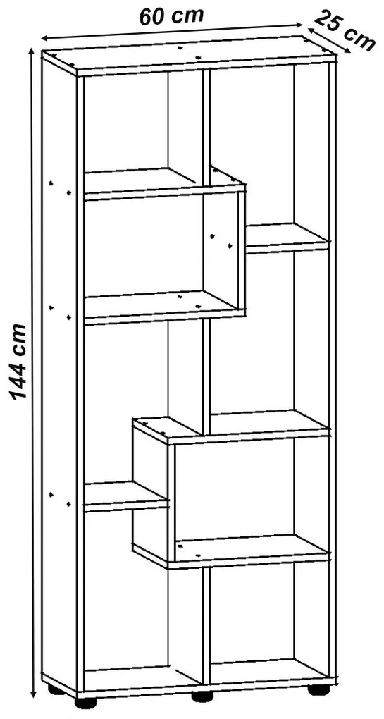 Βιβλιοθήκη POLKA-11A Λευκή 60x25x114