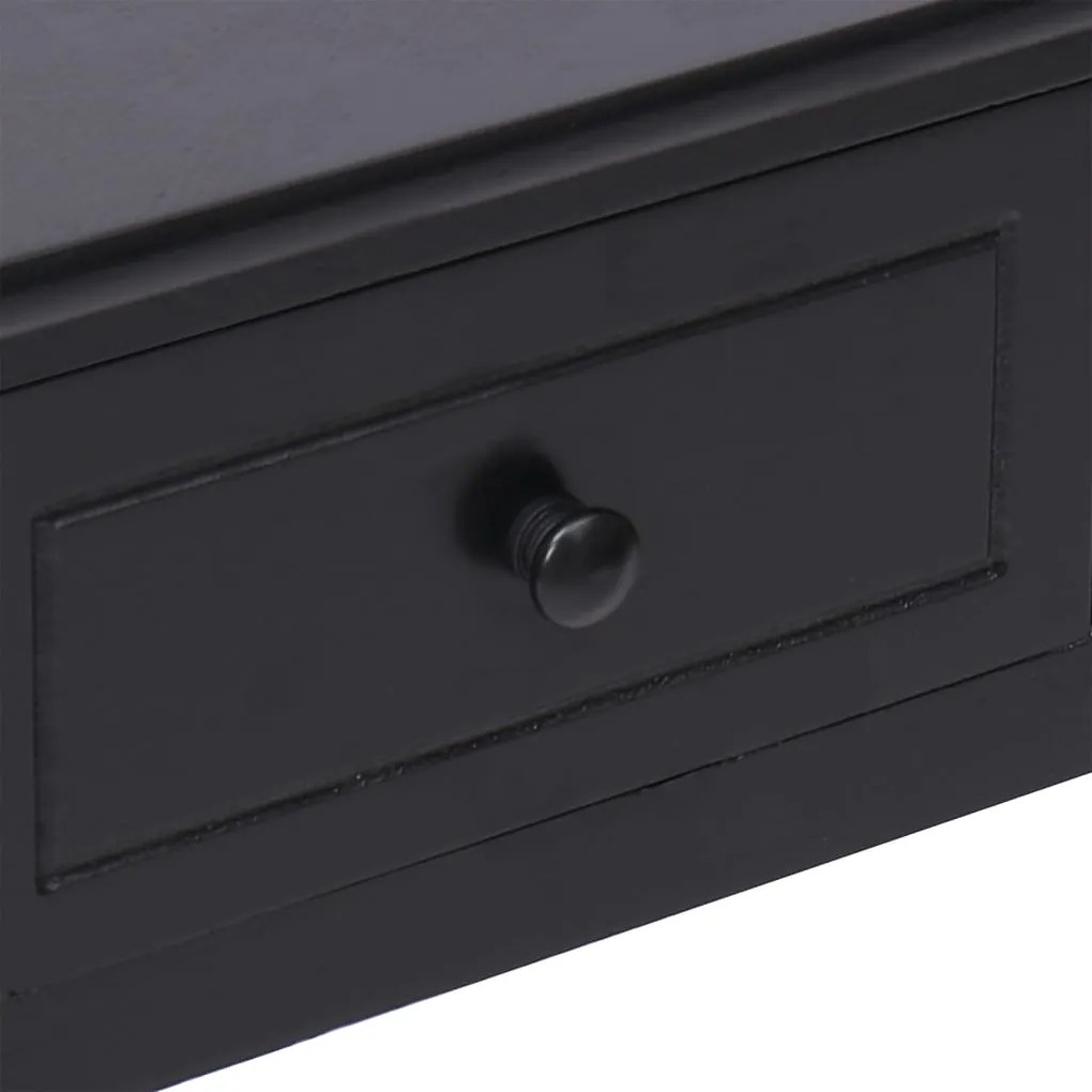 vidaXL Γραφείο Μαύρο 108 x 45 x 76 εκ. από Μασίφ Ξύλο Παυλώνιας