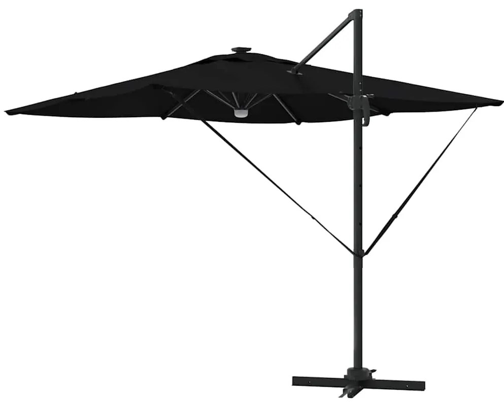 vidaXL Ρώμη Ομπρέλα Μαύρο 286 x 284 x 270 εκ Αλουμίνιο και Πολυεστέρας