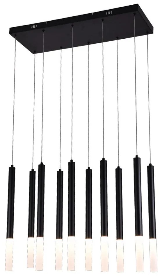 Φωτιστικό Οροφής 4066-10 Led 75x200cm 4000Lm 3000K 10x5W Black Inlight