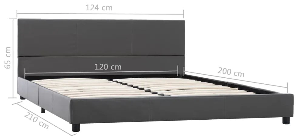vidaXL Πλαίσιο Κρεβατιού Γκρι 120 x 200 εκ. από Συνθετικό Δέρμα