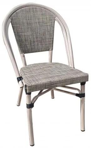 COSTA Καρέκλα Dining Αλουμινίο Antique Grey/Textilene Μπεζ 41x53x83cm Ε288,1