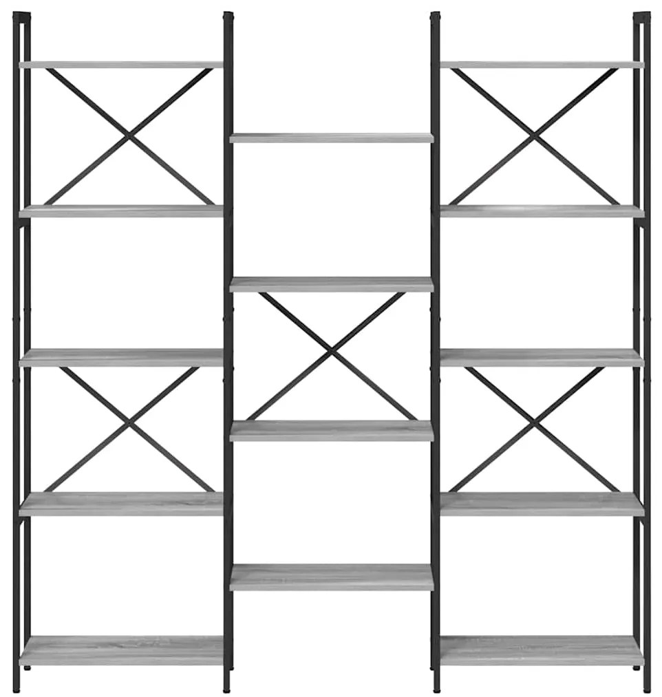 vidaXL Ράφι Βιβλίων Γκρι sonoma 156 x 25 x 167.5 εκ Επεξεργασμένο ξύλο