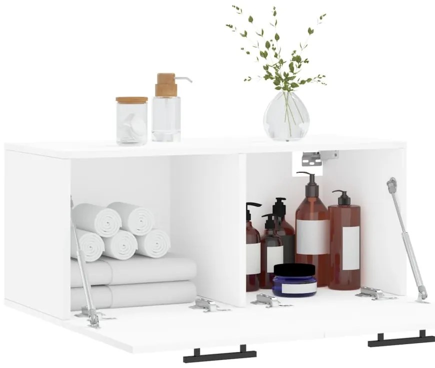 vidaXL Ντουλάπι Τοίχου Λευκό 80 x 36,5 x 35 εκ. από Επεξεργασμένο Ξύλο