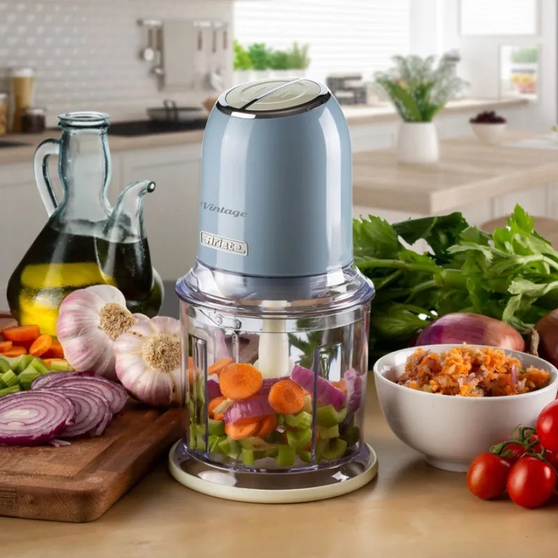 Κόφτης Ariete VINTAGE 0438/05, 400W, 600 ml, 2 ταχύτητες, Ανοξείδωτο, Κούπα με διαβάθμιση, Μπλε