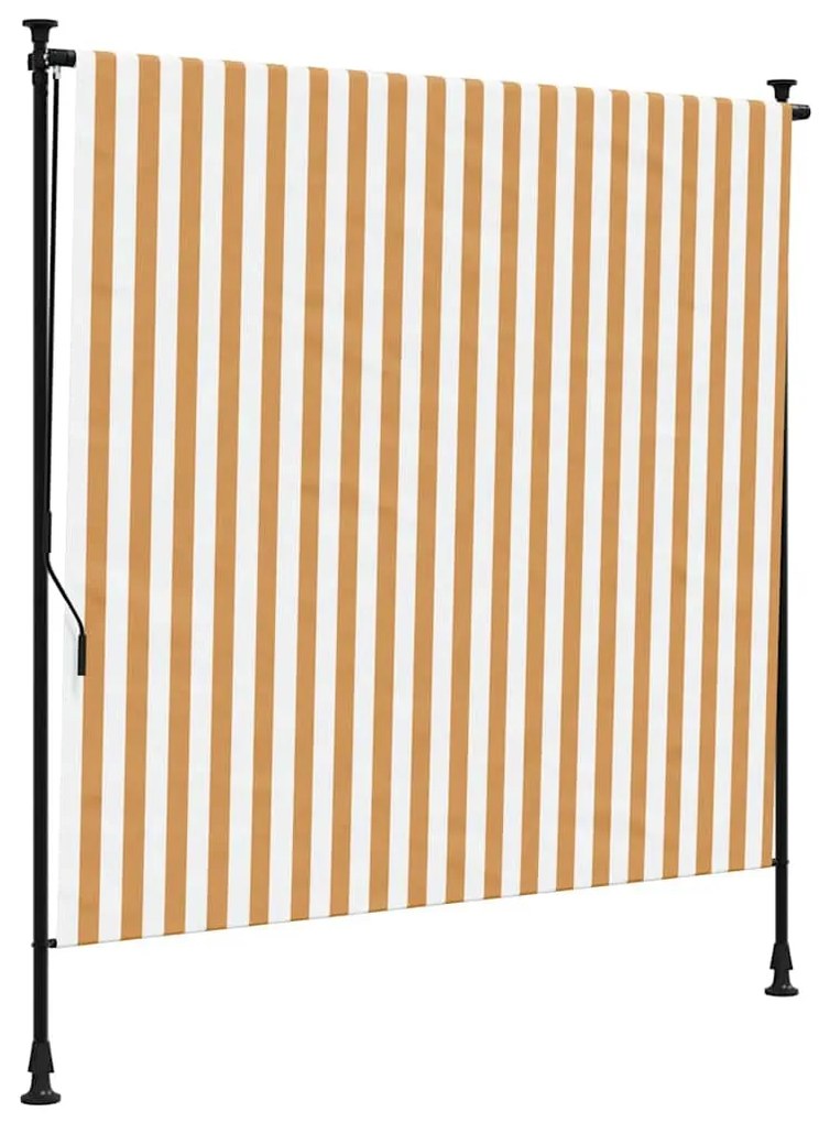 vidaXL Στόρι Ρόλερ Εξ. Χώρου Πορτοκαλί/Λευκό 150x270 εκ. Ύφασμα/Ατσάλι