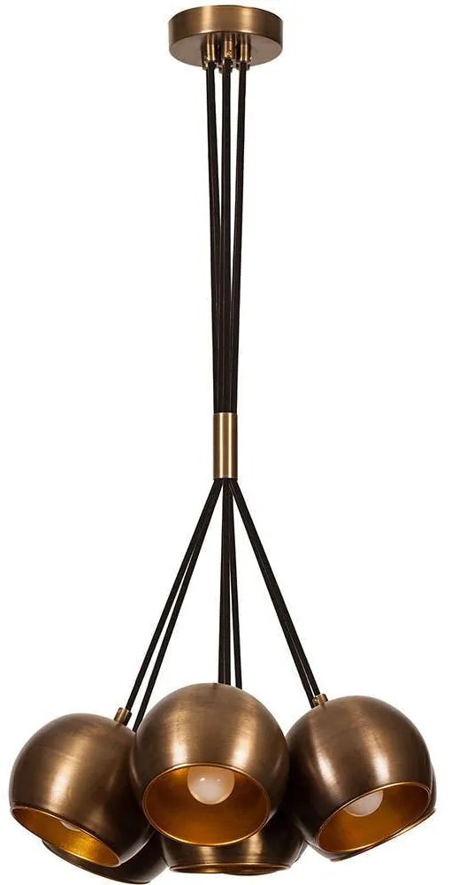 Φωτιστικό Οροφής Sivani 527ABY1730 Φ45x108cm 7xE27 40W Black-Gold Opviq