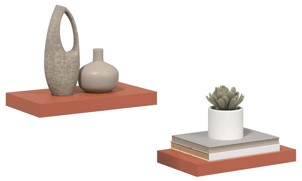 vidaXL Ράφι Τοίχου 2 pcs Κόκκινο 40 x 23,5 x 4 εκ Επεξεργασμένο ξύλο