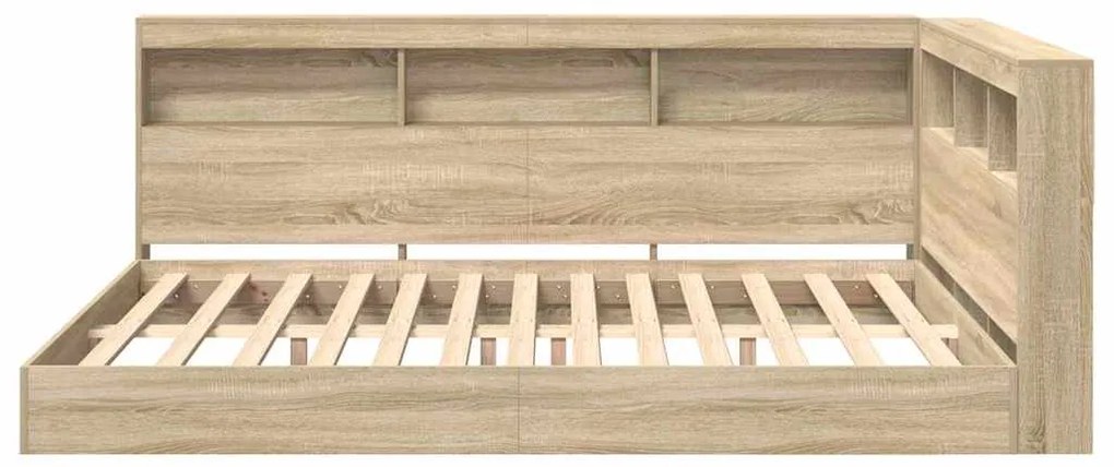 vidaXL Κρεβάτι Βιβλιοθήκης Sonoma Δρυς 140 x 200 cm Επεξεργασμένο ξύλο