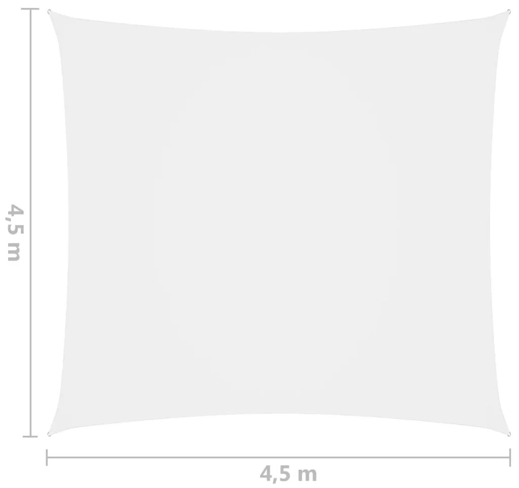 Πανί Σκίασης Τετράγωνο Λευκό 4,5 x 4,5 μ. από Ύφασμα Oxford - Λευκό