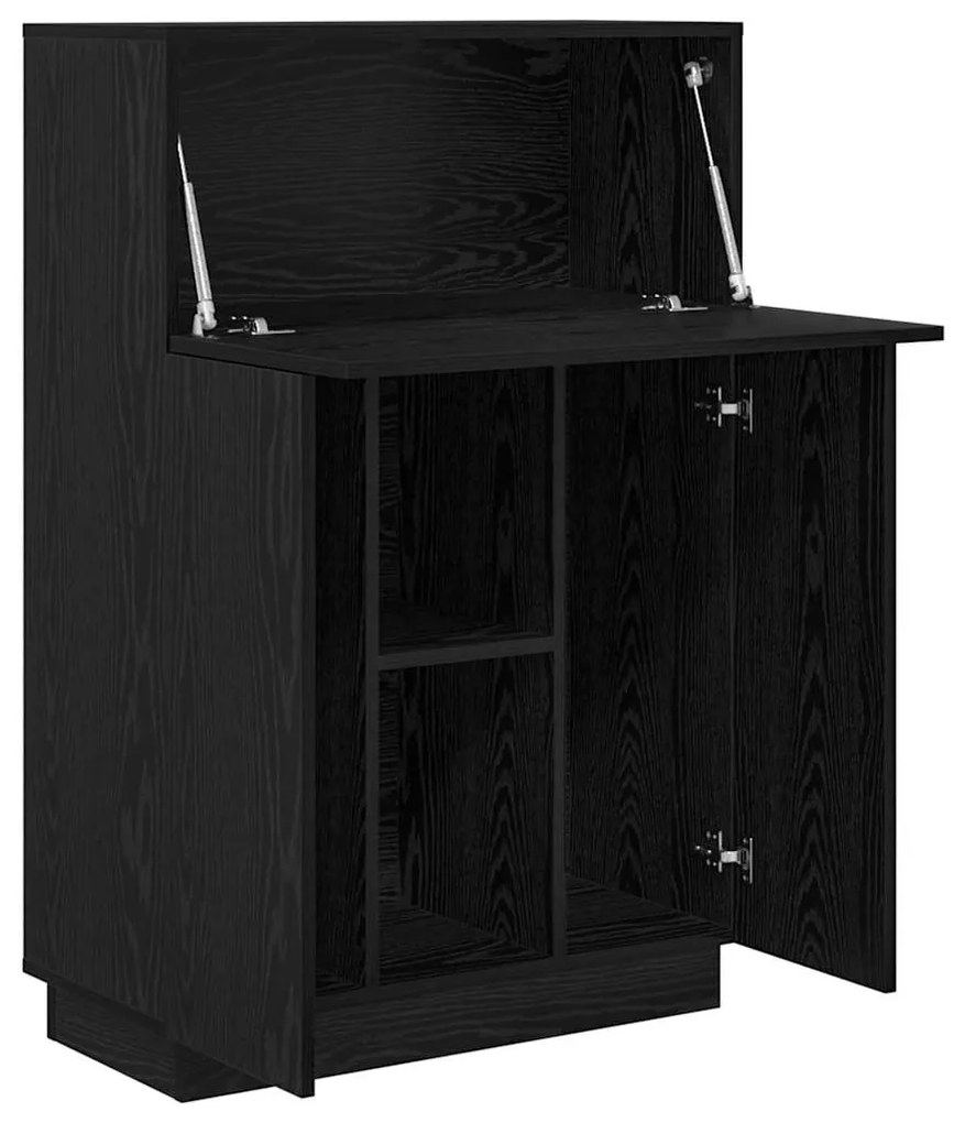 vidaXL Γραφείο Μαύρη Οξυά 71.5 x 31.5 x 106.5 εκ Επεξεργασμένο ξύλο