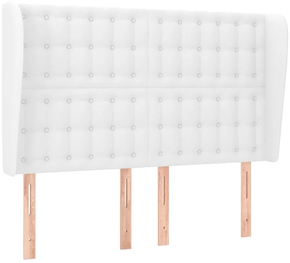 vidaXL Κεφαλάρι με Πτερύγια Λευκό 147x23x118/128 εκ. Συνθετικό Δέρμα