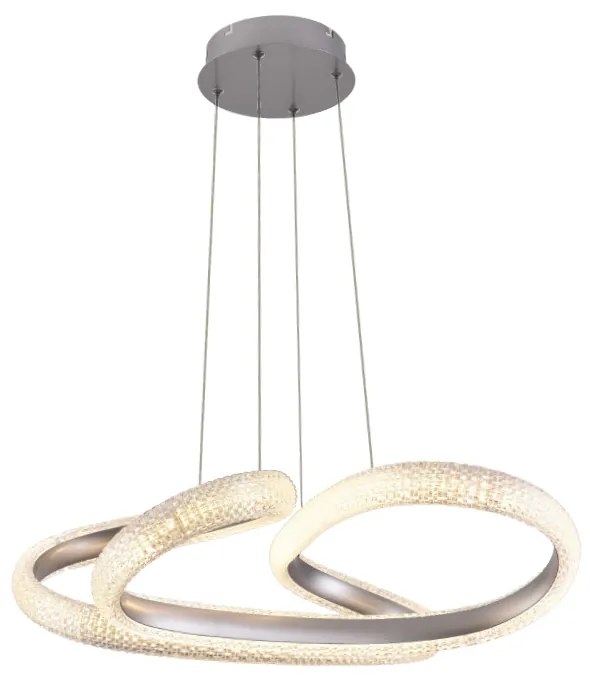 Inlight Κρεμαστό φωτιστικό LED 40W 3CCT (by switch on base)  σε χρώμιο D:60cm (6101-Chrome)