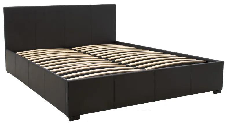 Κρεβάτι Norse pakoworld διπλό pu μαύρο ματ με αποθηκευτικό χώρο 160x200εκ - Τεχνόδερμα - 006-000026