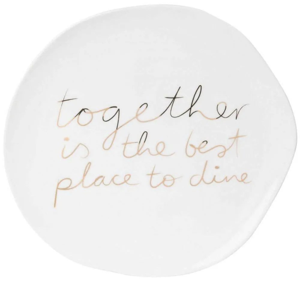 Πιάτο Together Is LBTRD0014791 Φ22cm White-Gold Raeder Porcelain