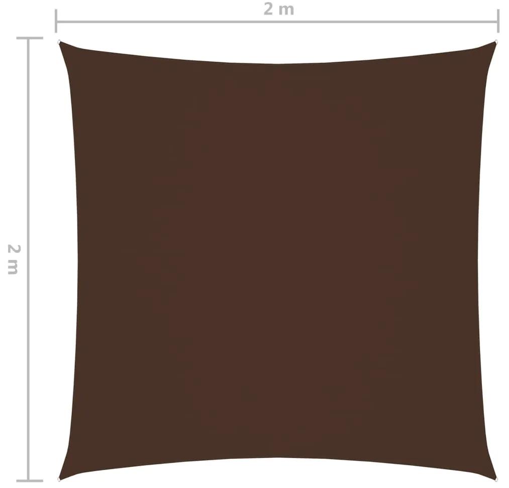 vidaXL Πανί Σκίασης Τετράγωνο Καφέ 2 x 2 μ. από Ύφασμα Oxford