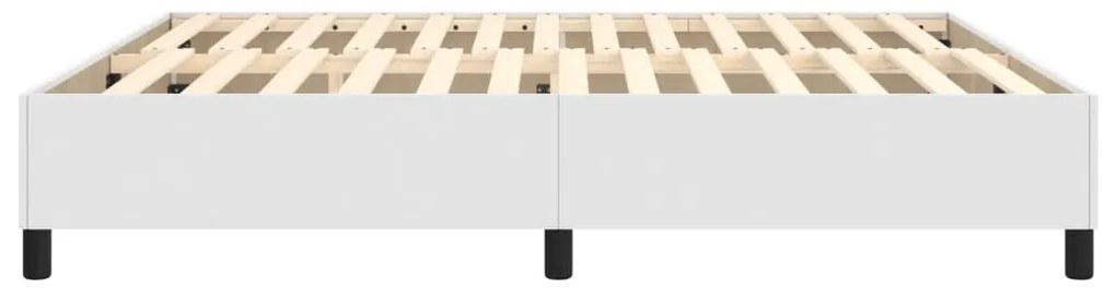 vidaXL Σκελετός Κρεβατιού με Ελατήρια Λευκό 160x200 εκ. από Συνθετικό Δέρμα