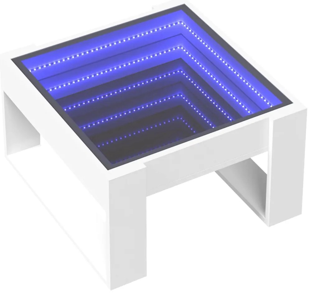vidaXL Τραπεζάκι Σαλονιού Infinity LED Λευκό 50x53x30 εκ.