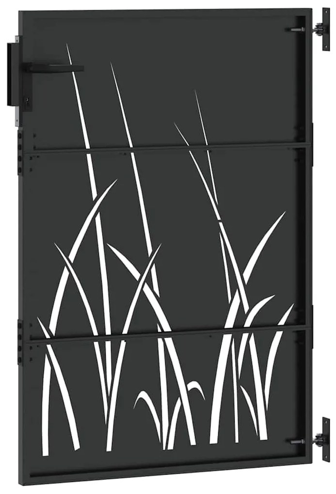 vidaXL Πύλη Κήπου Μαύρο 85 x 150 cm Ατσάλι με Επικάλυψη Πούδρας