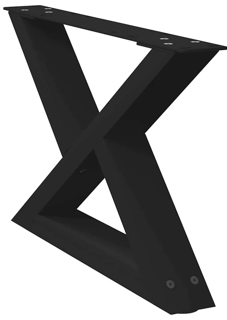 vidaXL Πόδια Τραπεζιού Σαλονιού 2 τεμ. Μαύρο 50x(30-31,3) εκ. Ατσάλι