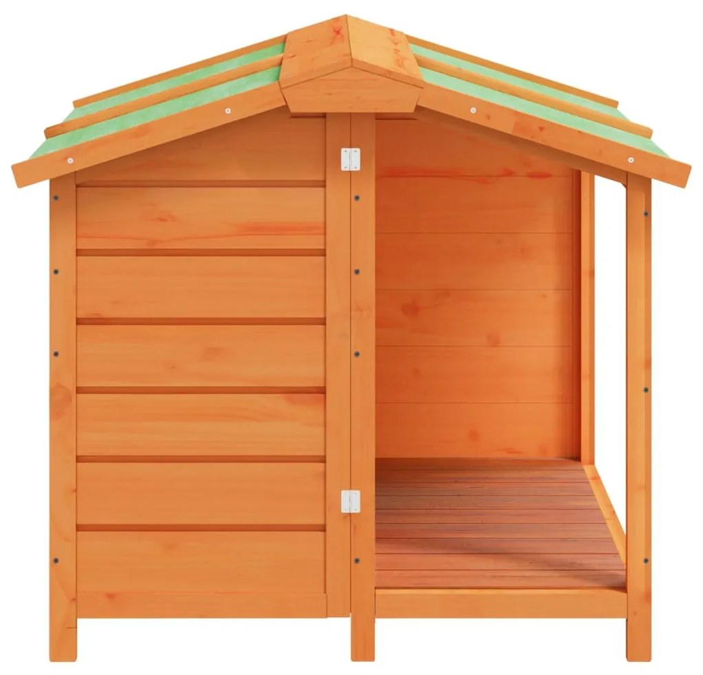 vidaXL Σπίτι Σκύλου Καφέ 96 x 87 x 80,5 εκ. από Μασίφ Ξύλο Πεύκου