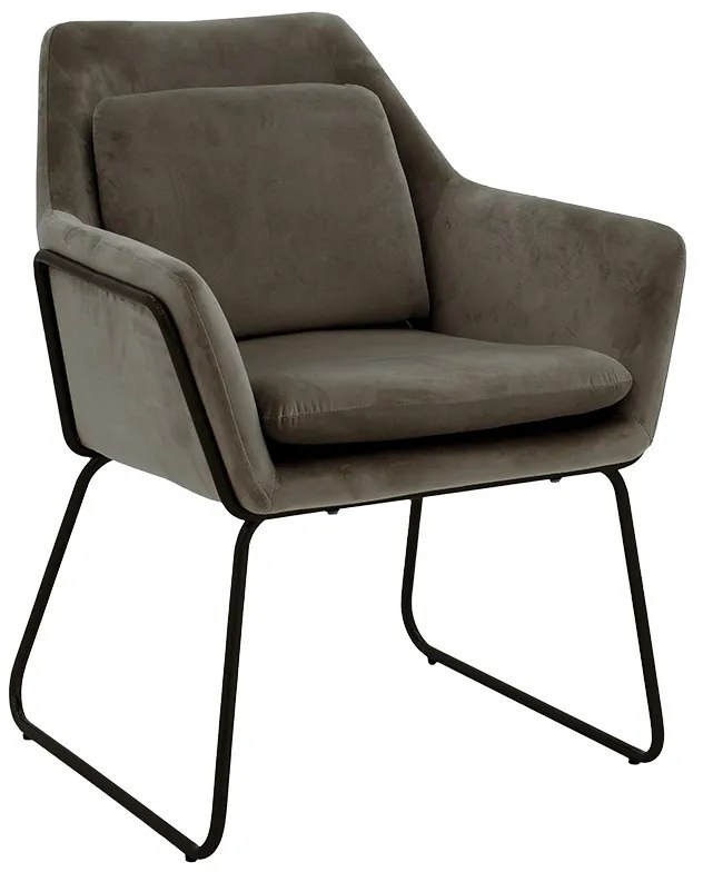 Πολυθρόνα Mira pakoworld βελούδο ανθρακί-μαύρο 65x69x86εκ