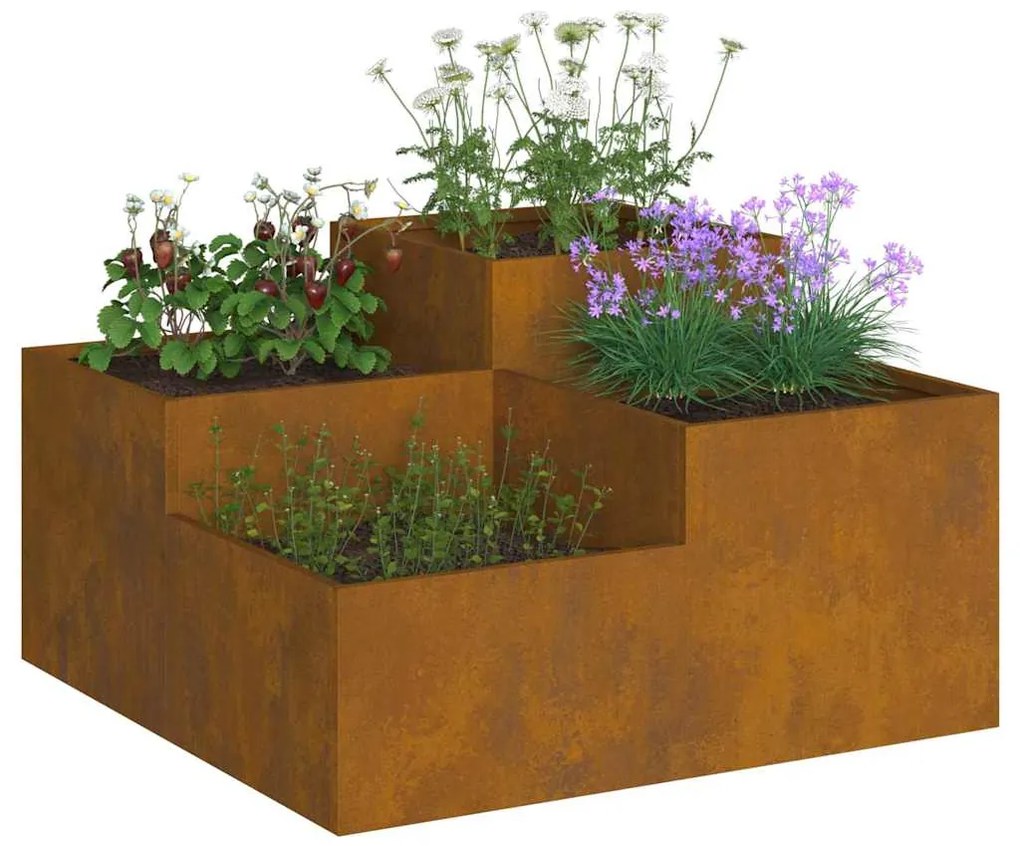 vidaXL Γλάστρα Κήπου Σκ rusty 80 x 80 x 48 εκ.