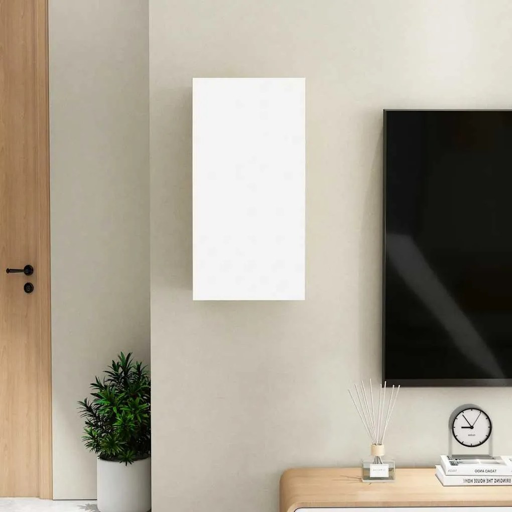 vidaXL Έπιπλο Τηλεόρασης Λευκό 30,5 x 30 x 60 εκ. από Επεξ. Ξύλο